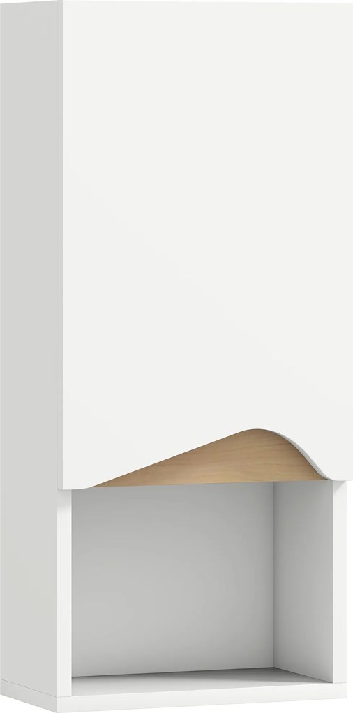 HOMCOM Dulap de baie de perete cu ușă cu închidere silențioasă și compartiment deschis 30 x 17 x 67 cm Alb | Aosom Romania