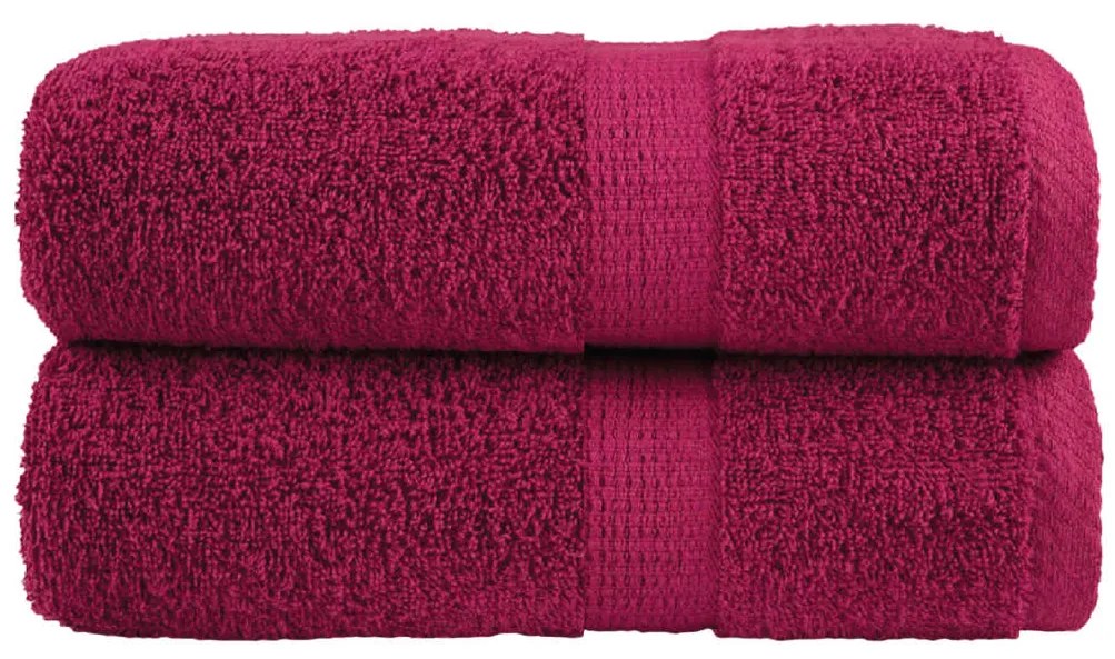 vidaXL Prosoape de baie premium SOLUND, 2 buc., bordeaux, 30x30 cm, 600 g/m²
