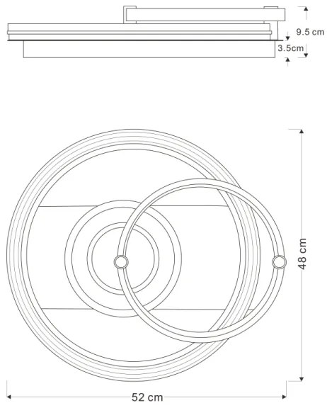 Globo 48459-46 - Plafonieră LED reglabilă ANI, 46W/230V, 2700-6000K, cu telecomandă