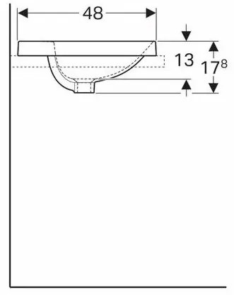 Lavoar incastrat Geberit Variform oval cu preaplin 60x48 cm