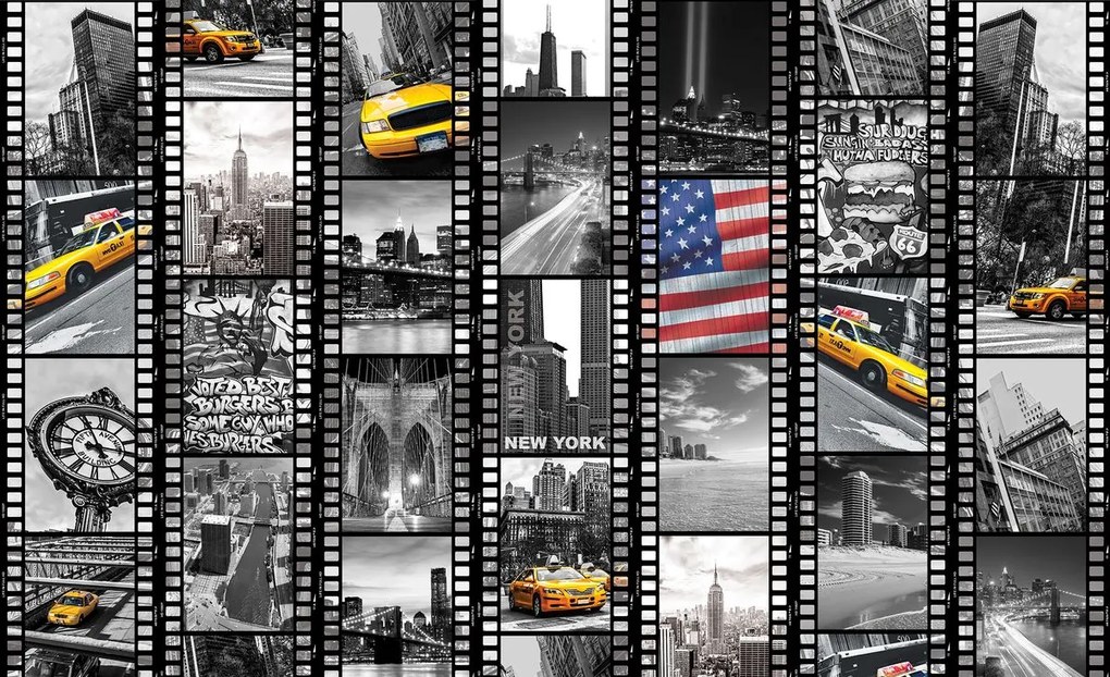 Fototapet - Banda de film din New York (254x184 cm), în 8 de alte dimensiuni noi