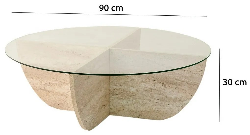 Măsuță de cafea Lily Travertine