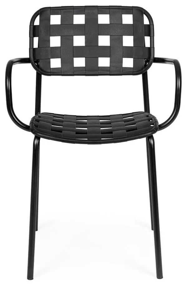 Scaune de grădină negre 4 buc. din metal Clover – Bizzotto