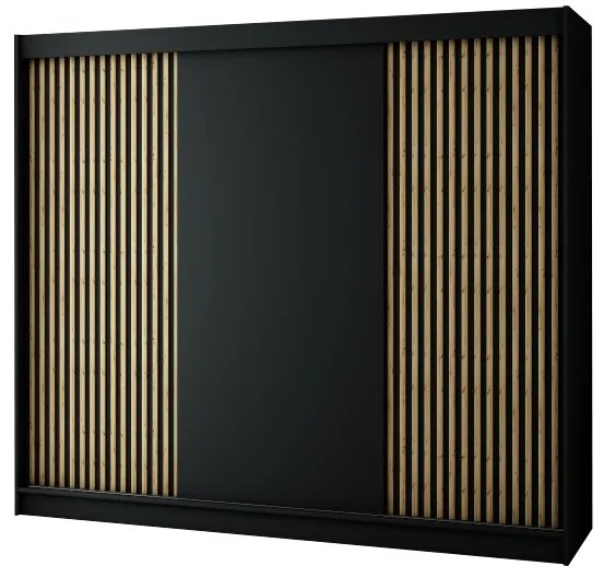 Dulap de haine 250 cm Ladonna (negru mat). 1045679