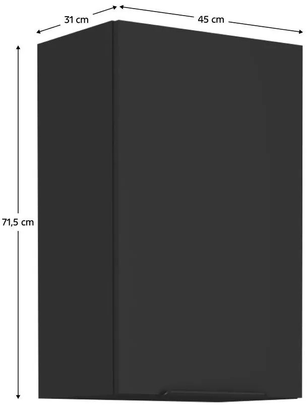 Dulap de bucătărie superior Sobera 45 G 72 1F (negru). 1097008