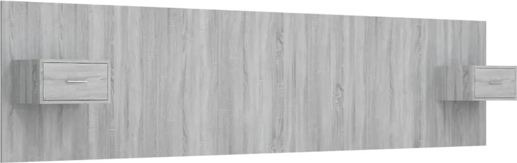 vidaXL Tăblie de pat cu dulapuri, gri sonoma, lemn prelucrat