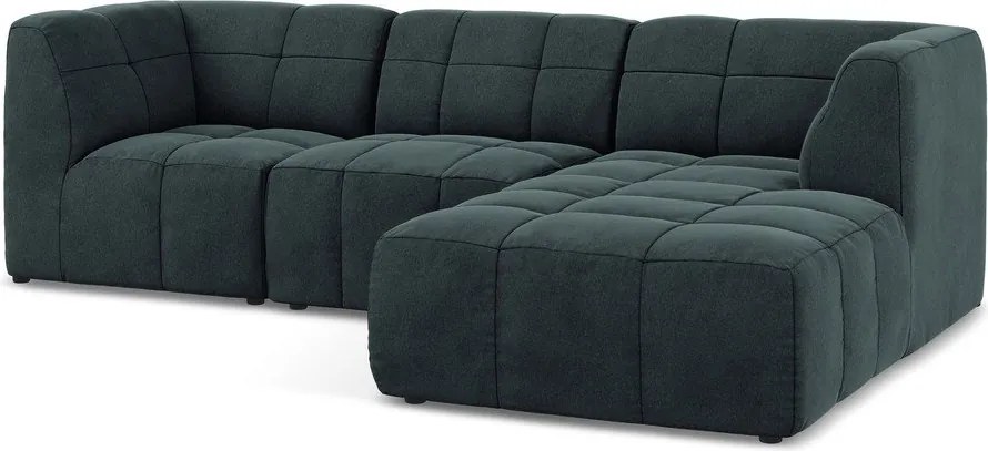 Colțar albastru cu tapițerie din catifea (cu colț pe partea dreaptă/cu șezlong) Aloha – Makamii