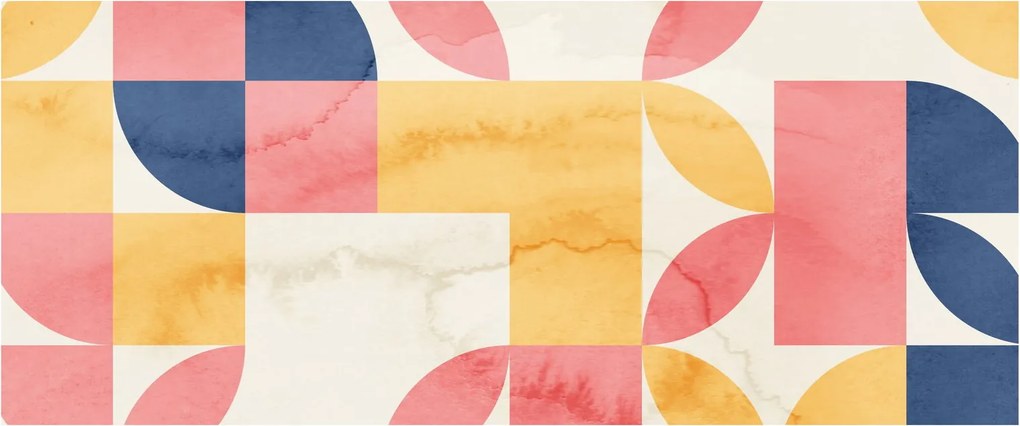Tablou - Abstracție cu modele retro (120x50 cm)