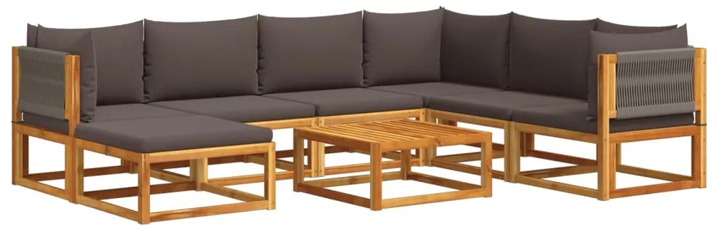 3278835 vidaXL Set de canapele de grădină cu perne, 8 piese, lemn masiv acacia