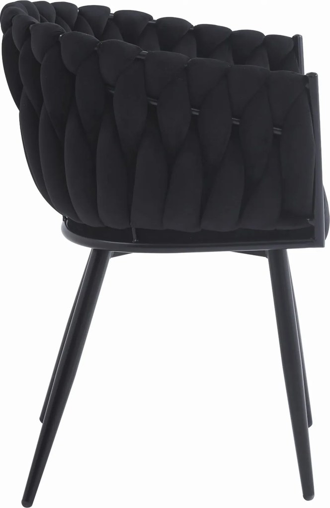 Scaun de masa ORION VELVET cu picioare negre, negru