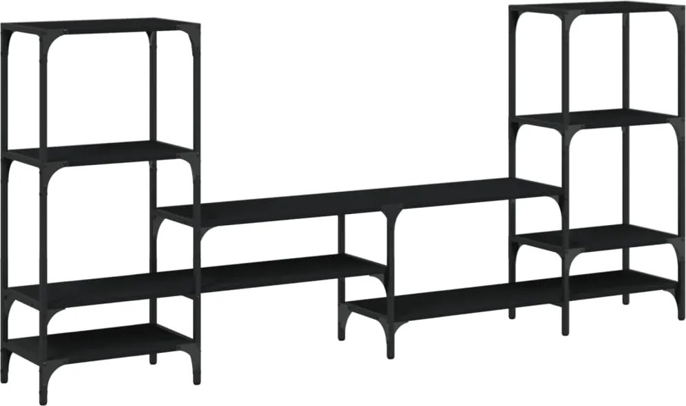 vidaXL Dulap TV, stejar fumuriu, 206,5x28,5x95 cm, lemn prelucrat