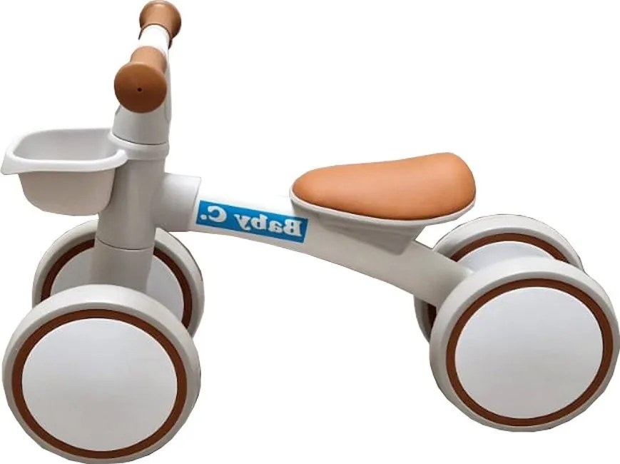 Trotineta fara pedale pentru copii Baby Care™ Balance Bike X12, Cu cosulet de depozitare, 4 Roti din spuma cauciucata EVA, Sa din piele ecologica,