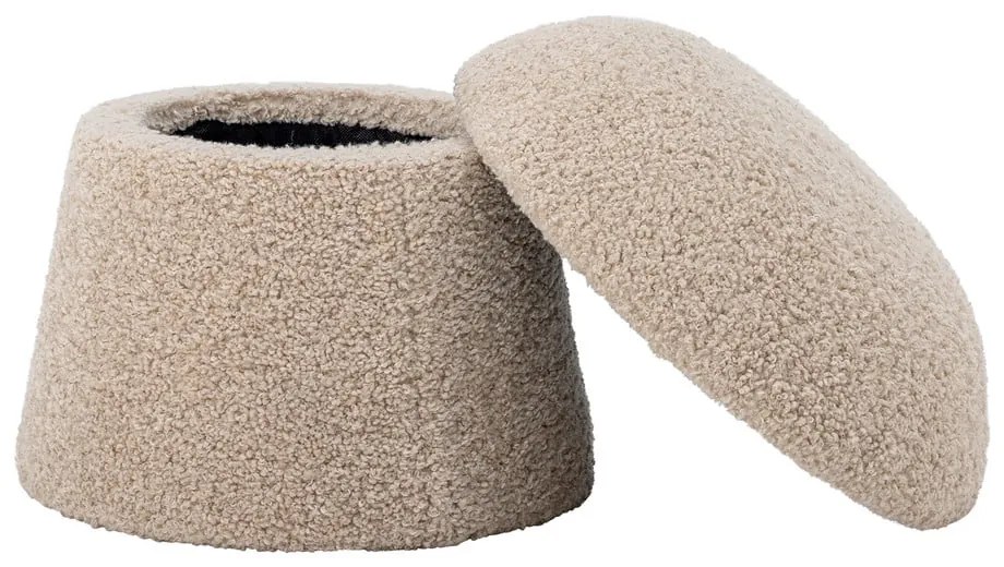 Taburet bej cu tapițerie din țesătură bouclé Bocca – Bloomingville