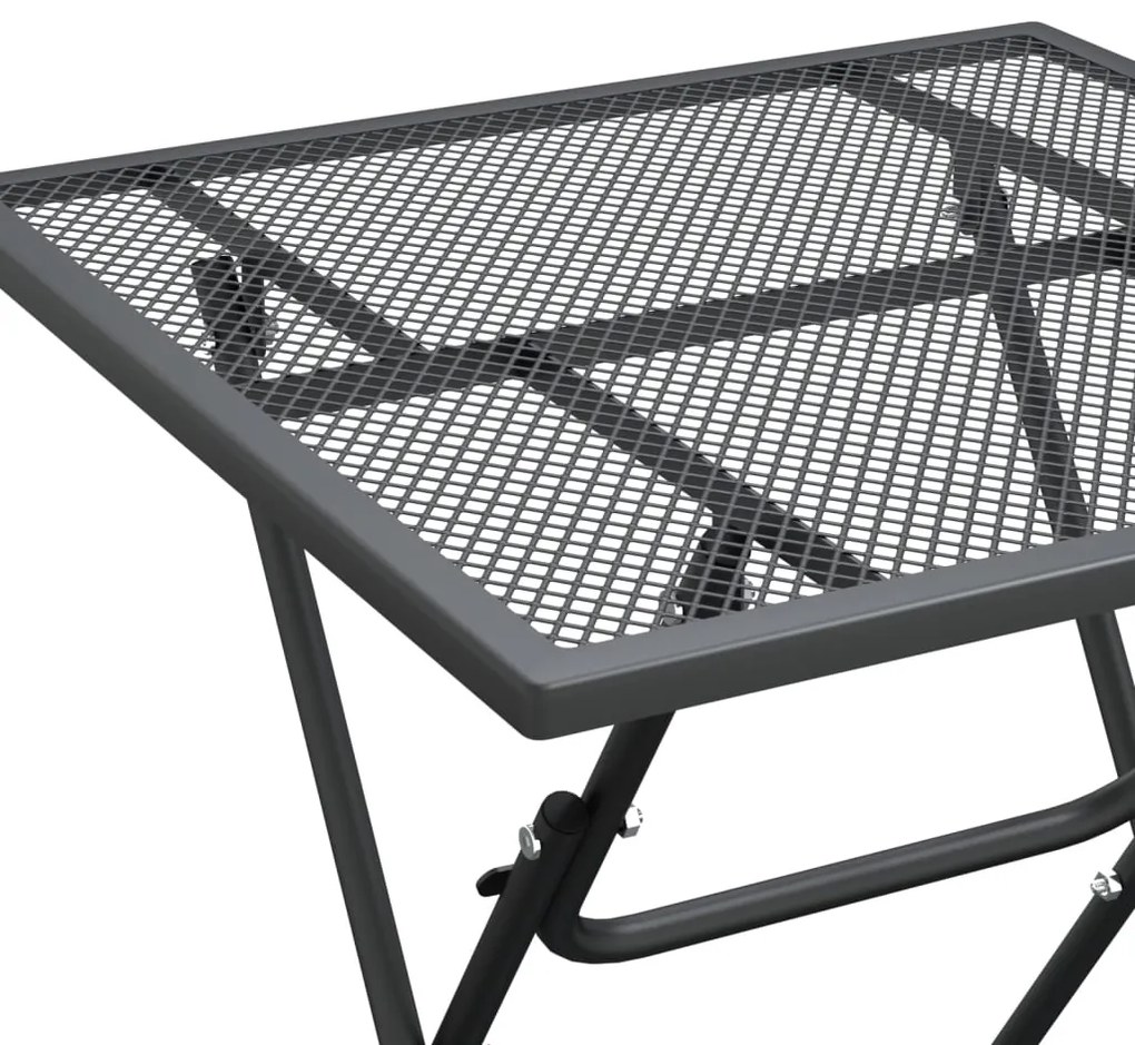 Set mobilier gradina 5 piese antracit plasa metalica expandata Lungime masa 60 cm, 5