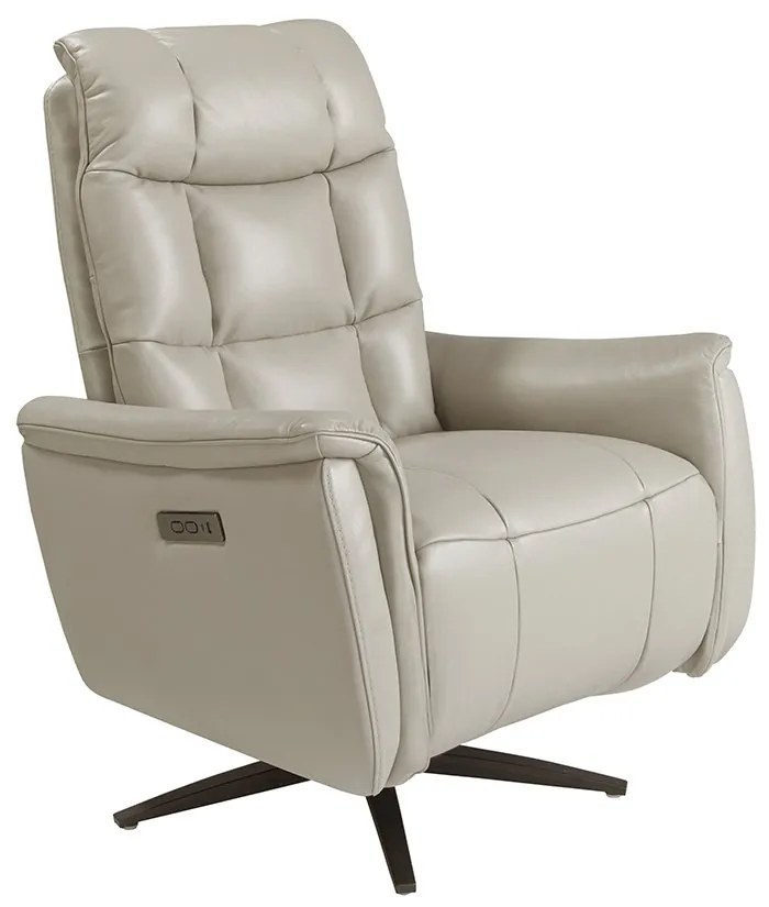 Fotoliu design LUX cu functia relax Cowhide Grey leather