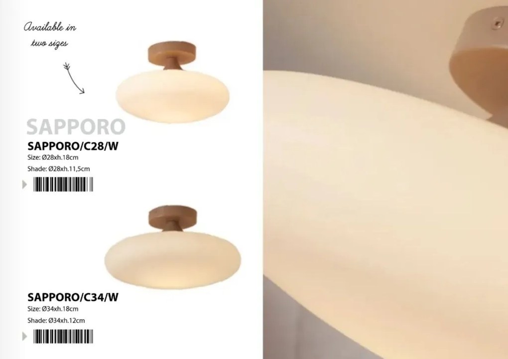 Plafoniera decorativa Sapporo S sand/alb