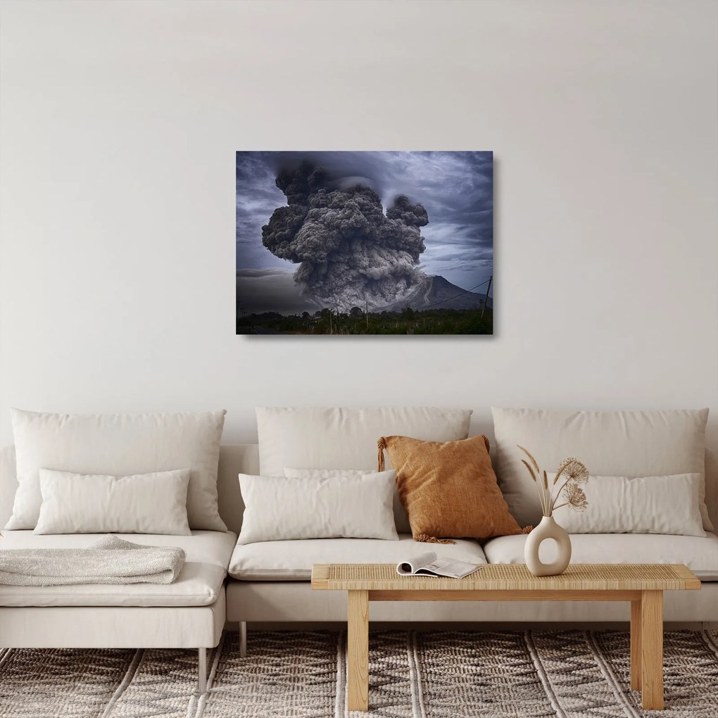 Tablou pe sticlă - Erupție vulcanică (70x50 cm)