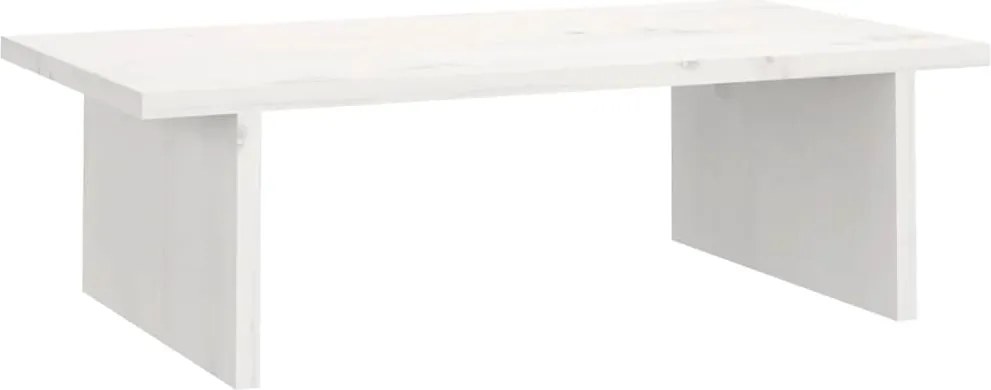 vidaXL Suport pentru monitor, alb, 50x27x15 cm, lemn masiv pin