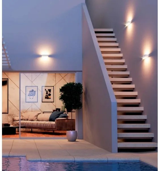 Redo 90095 - Aplică de perete pentru exterior PLANIT, LED 10W, 230V, 3000K, IP54, alb