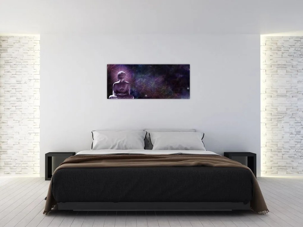 Tablou - Buddha cu florile vieții (120x50 cm)