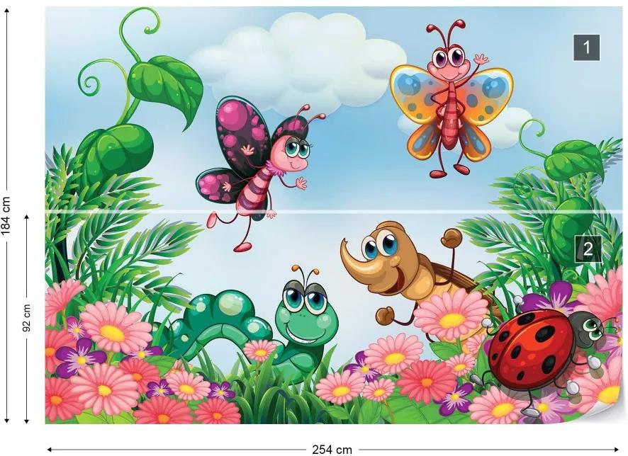 Fototapet GLIX - Cartoon Bugs  + adeziv GRATUIT Tapet nețesute - 254x184 cm