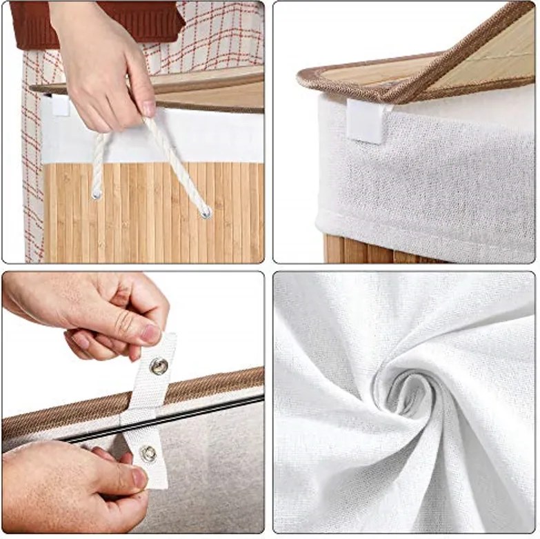 OFERTA Cos de rufe bambus cu trei compartimente LECEBY II. calitate