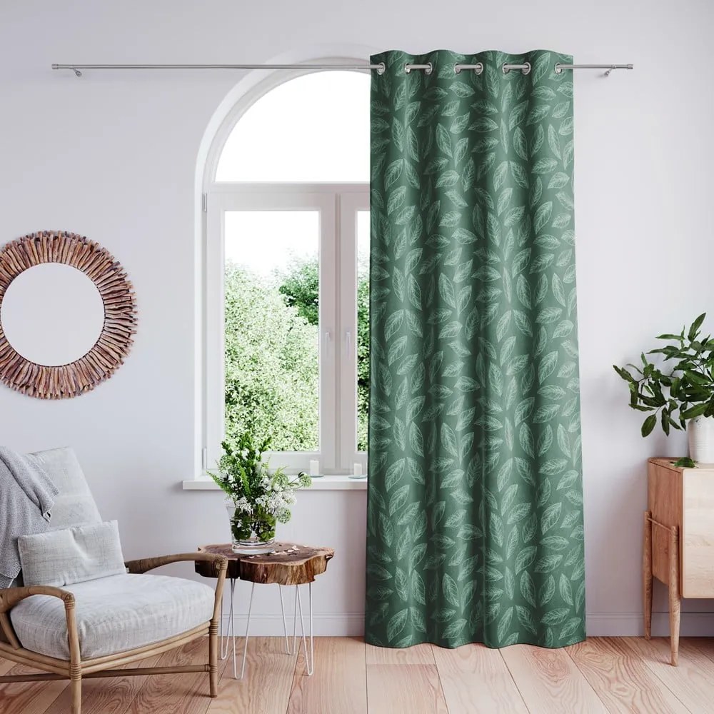 Draperie verde din catifea 140x250 cm Calm – Restilo