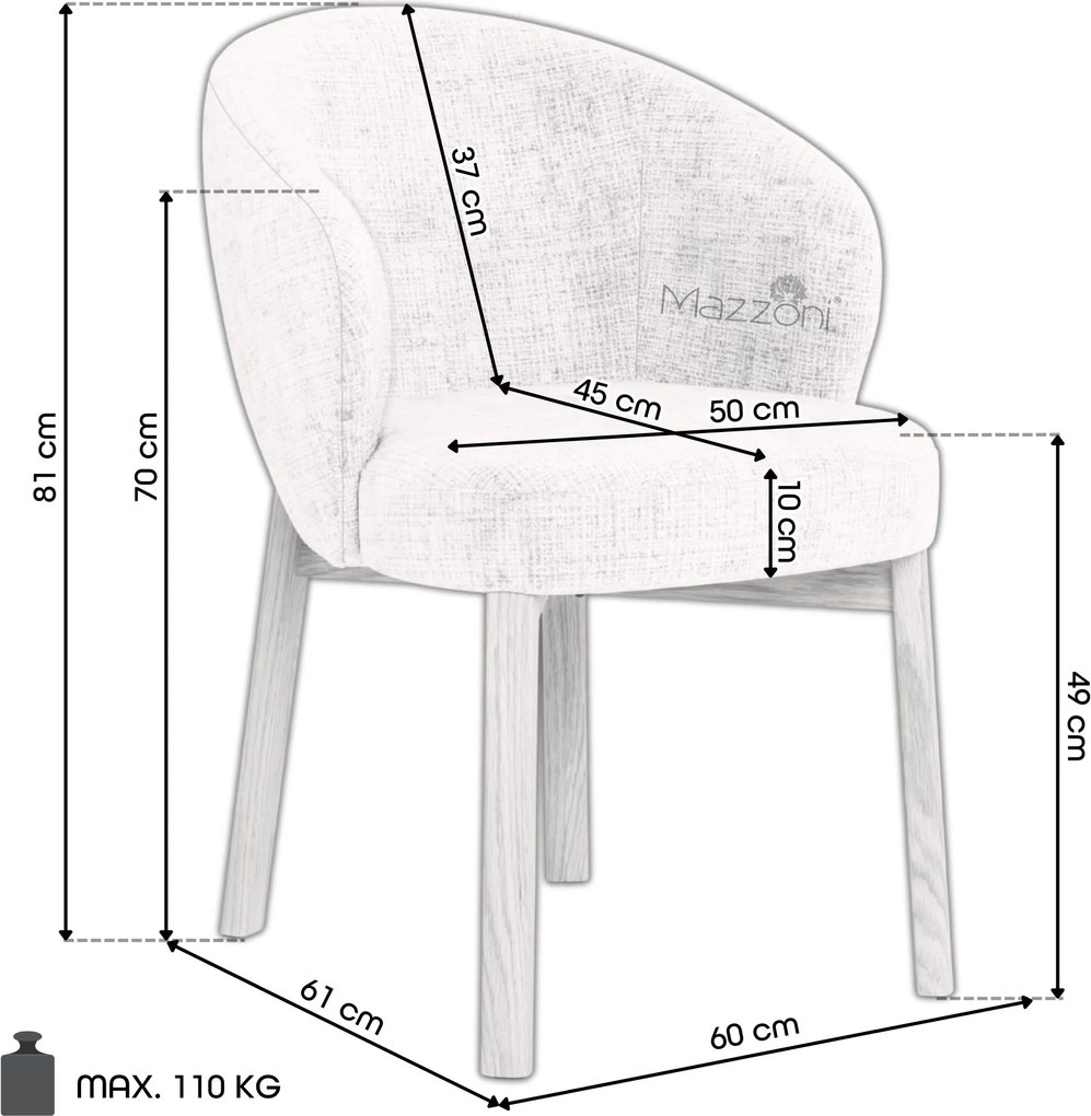 MAZZONI EXPORT DEBORA Bej (țesătură Juto 4)/cadru stejar vopsit - SCAUN DE LEMN ADÂNC PENTRU LIVING SUFRAGERIE BIROU RETRO