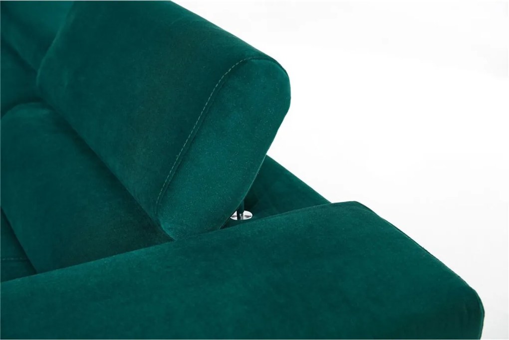 Coltar extensibil stanga 5 locuri ELTAP, Edr-99, Eduardo, 337x205x88 cm, lemn/poliester, verde inchis