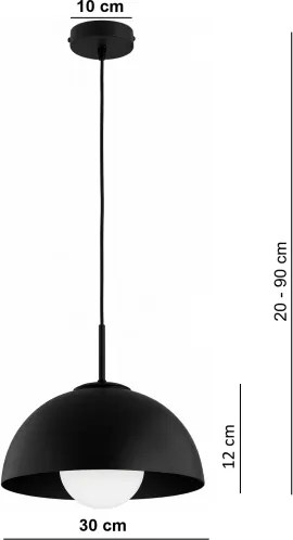 BRILAGI - Lustră pe cablu COSMO 1xE27/60W/230V Ø 30 cm neagră