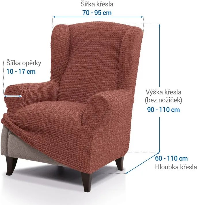 Nueva Textura Huse super elastice RUBINIA cărămizii fotoliu clasic (l. 70 - 95 cm)