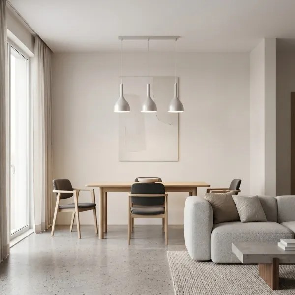Lustră pe cablu NOAK 3xE27/15W/230V crem
