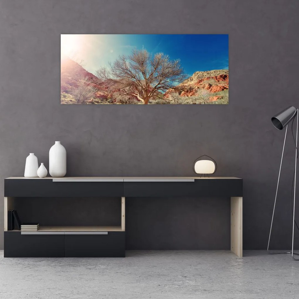 Tablou cu cu copac în deșert (120x50 cm), în 40 de alte dimensiuni noi