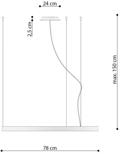 Lustră LED pe cablu RIO LED/50W/230V CRI90 3000K d. 78 cm auriu Thoro TH.174