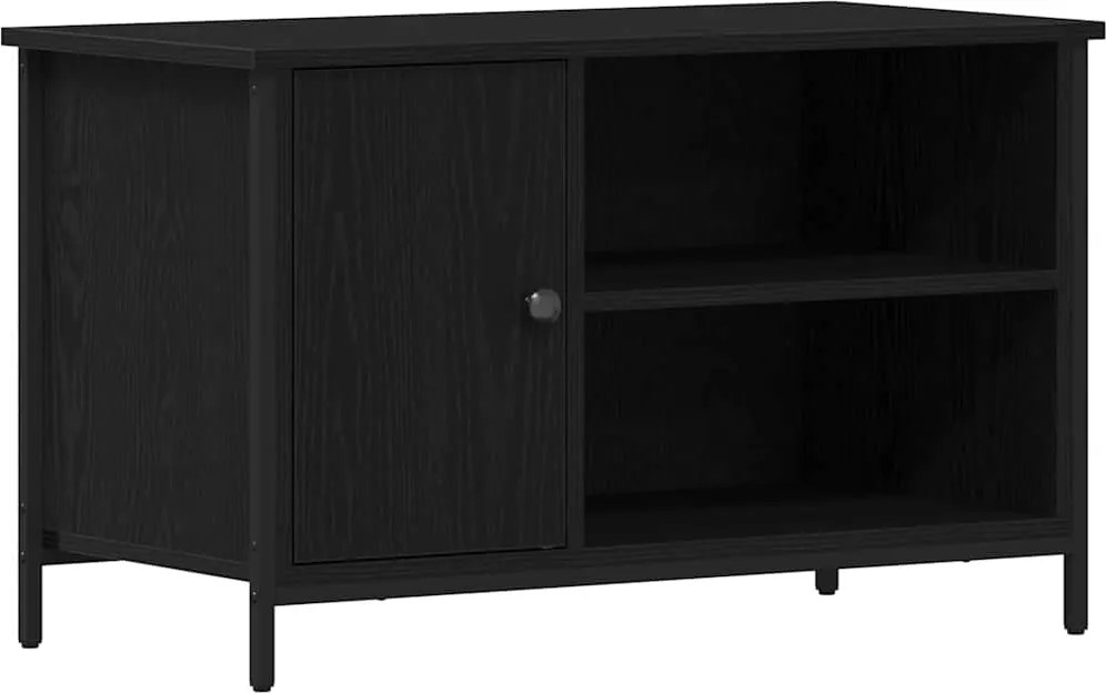 vidaXL Cabinet TV Stejar negru 80 x 40 x 50 cm Lemn compozit