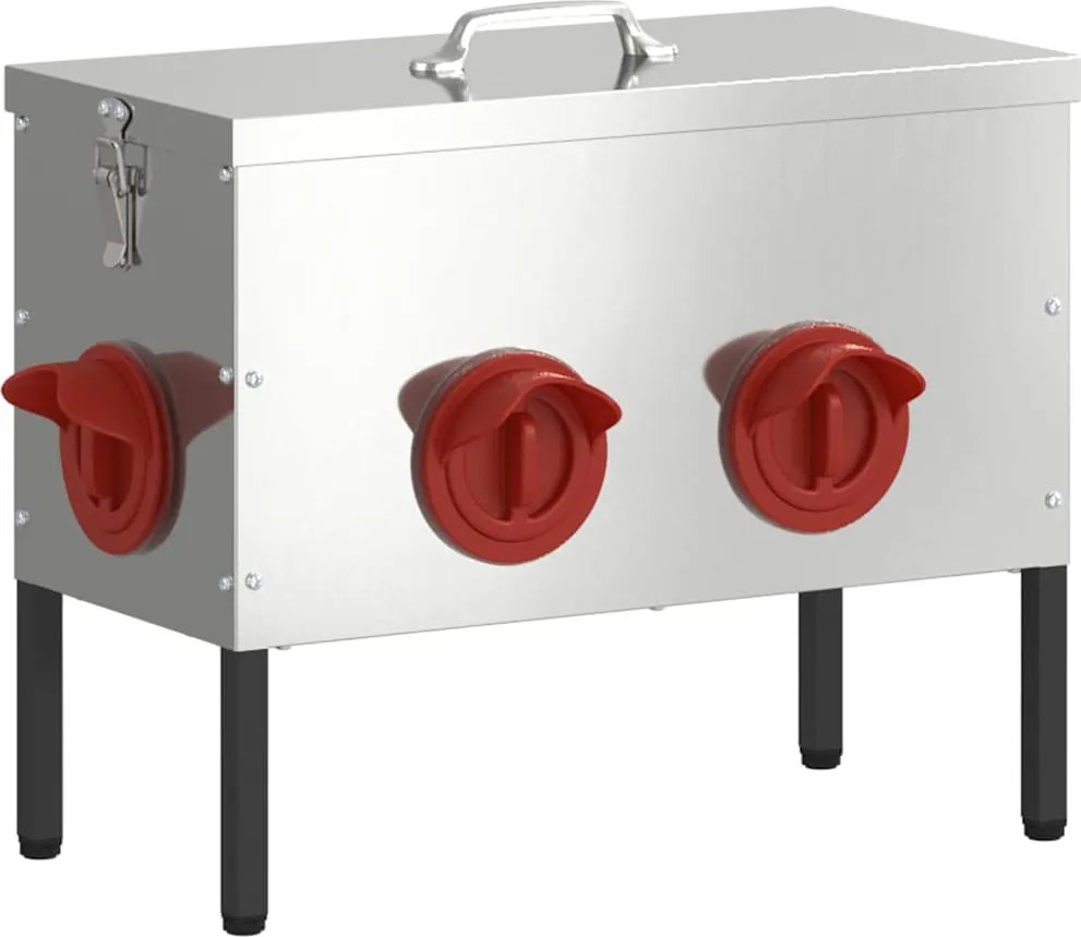 vidaXL Feeder pentru pui Argintiu 41,5 x 20,5 x 33 cm Oțel Galvanizat