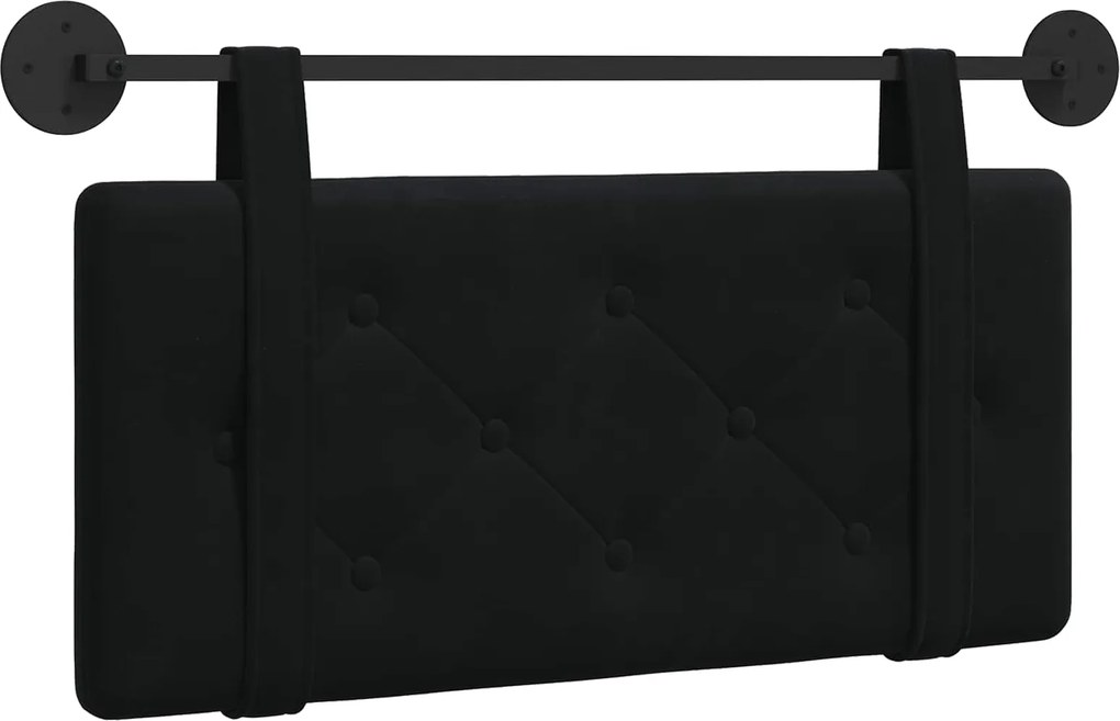 vidaXL Cap de pat suspendat Pe perete Negru 90 x 55 x 5 cm Catifea
