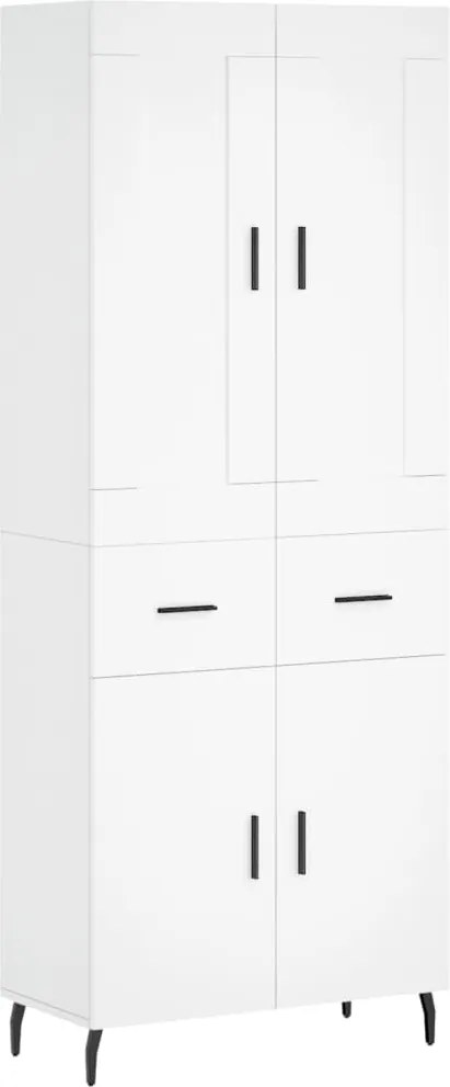 vidaXL Dulap înalt, alb, 69,5x34x180 cm, lemn compozit