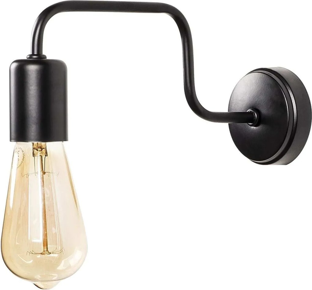 Lampa perete DENGE-3433, negru, metal, 4x28x11 cm