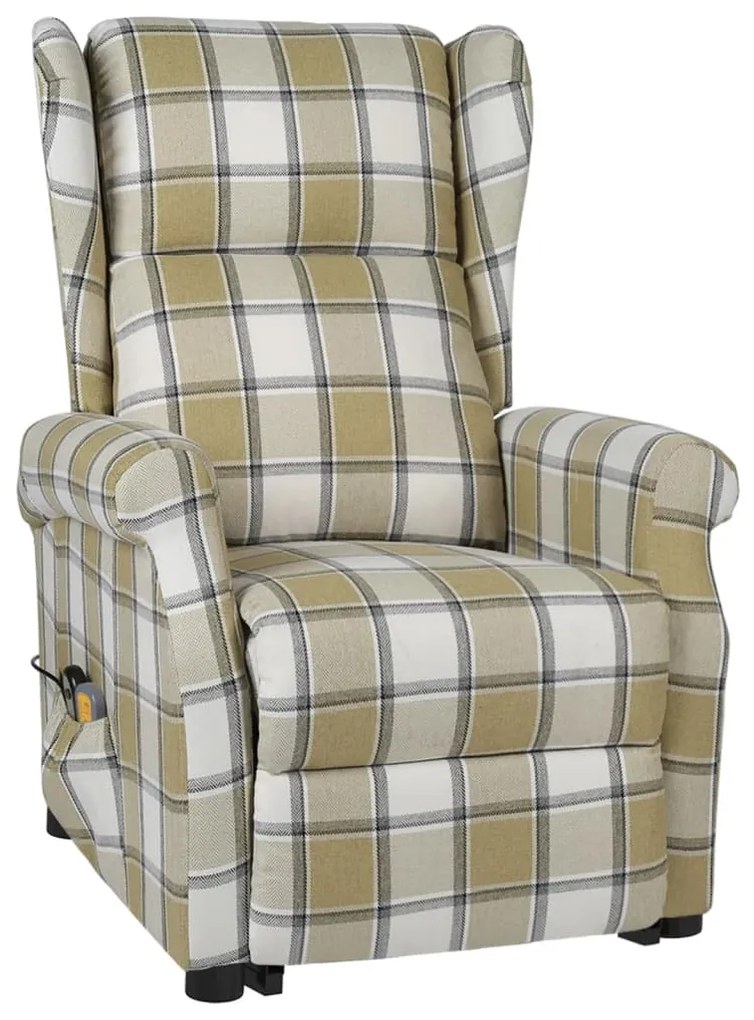 329482 vidaXL Fotoliu masaj rabatabil vertical, verde, material textil