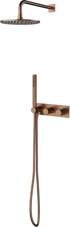 Sistem de dus incastrat Omnires Contour cu baterie monocomanda finisaj cupru periat