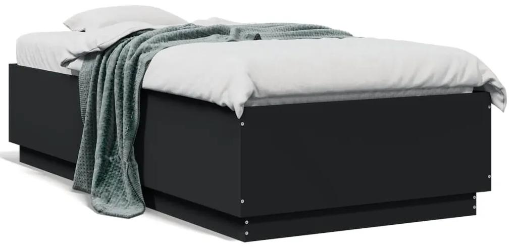 3209752 vidaXL Cadru de pat, negru, 90x190 cm, lemn prelucrat