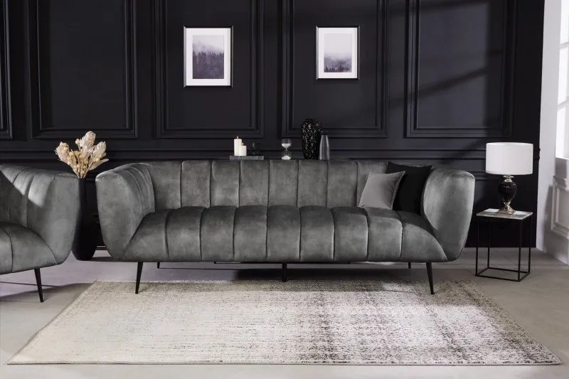 Canapea 3 locuri design elegant Noblesse, gri