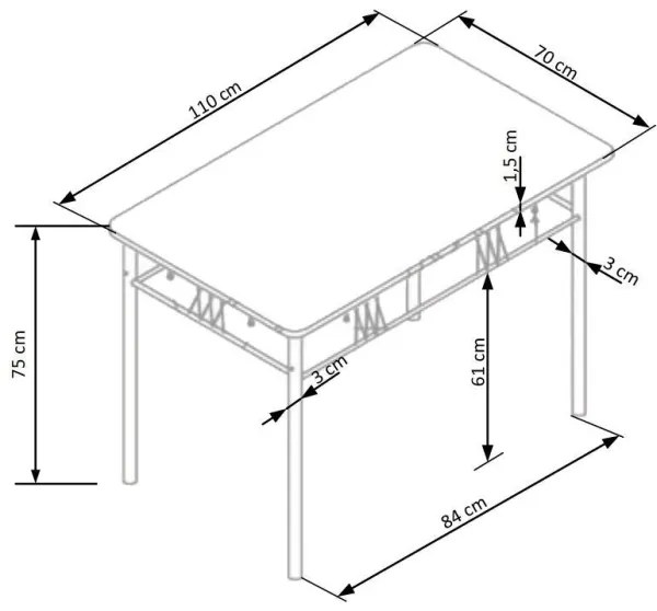 Set de masă FAUST metal/stejar sonoma