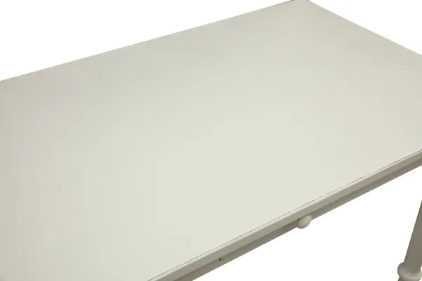 Masa fixa, L120 80 H80 cm, cu sertar, lemn masiv alb antichizat