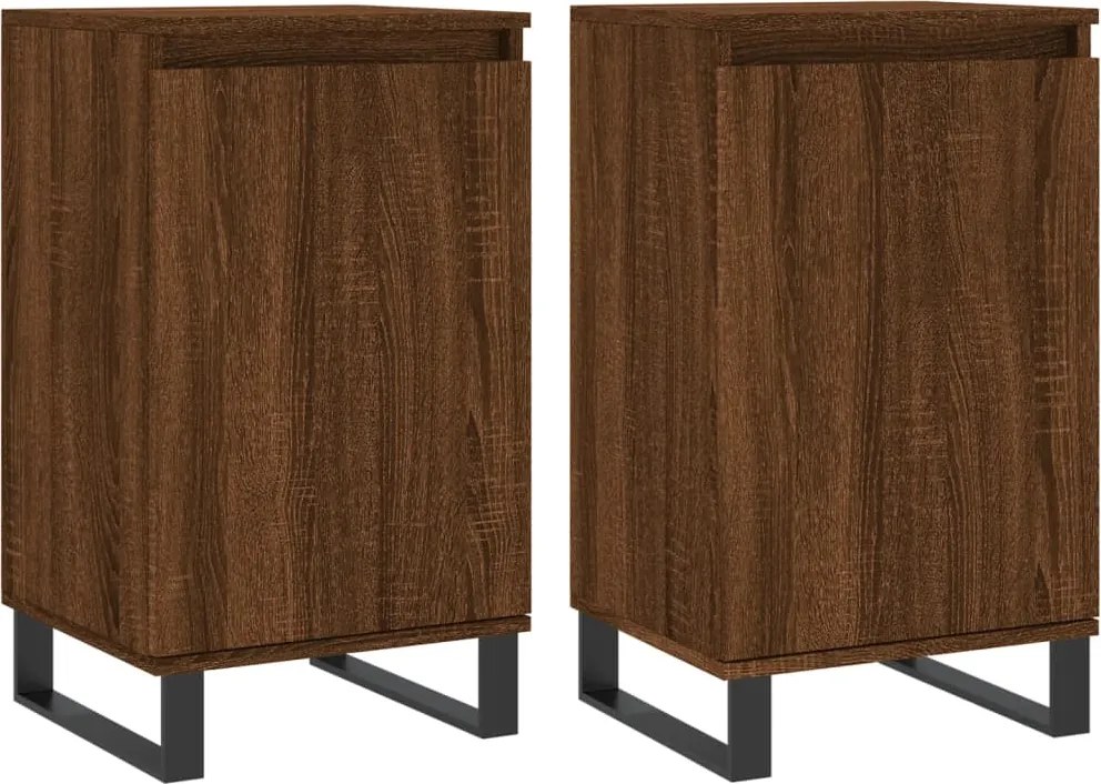 vidaXL Dulapuri, 2 buc., stejar maro, 40x35x70 cm, lemn prelucrat