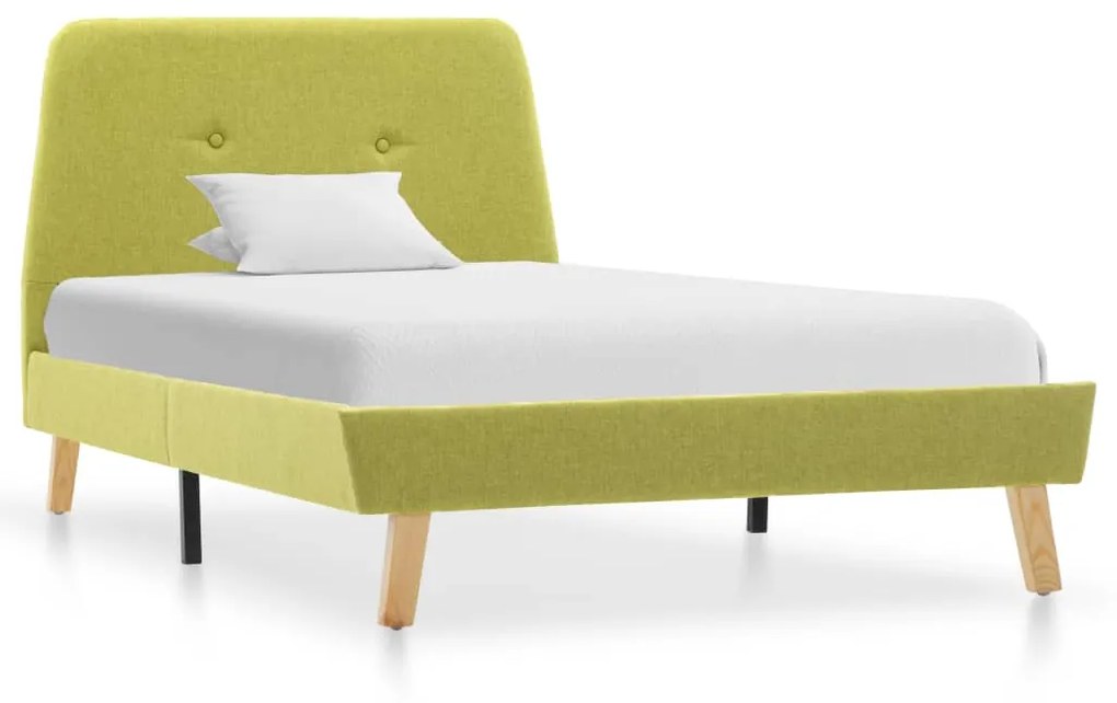 286932 vidaXL Cadru de pat, verde, 100 x 200 cm, material textil