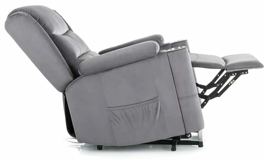 Scaun reclinabil Pontils Velvet, gri