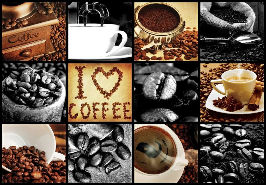 Fototapet - I love coffee - colaj (152,5x104 cm)