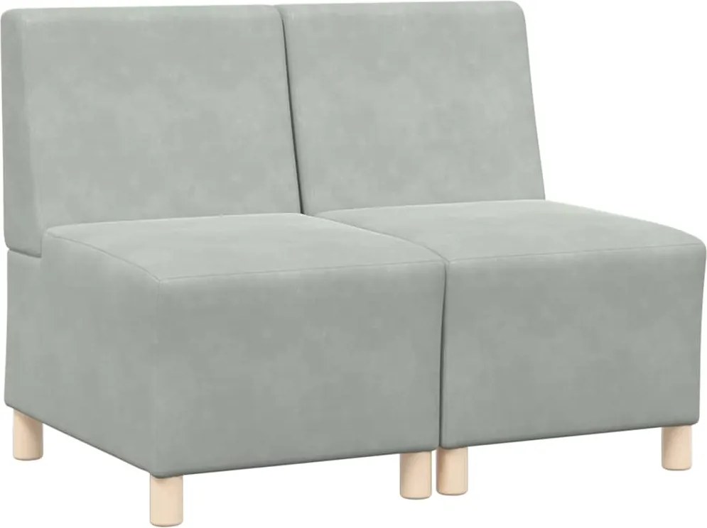 vidaXL Unitate Sofa Modulară Fără Brațe 2 pcs Gri deschis